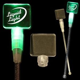 Custom 9" Green Square Light-Up Cocktail Stirrers