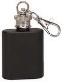 Custom 1 oz. Matte Black Flask Keychain, 1 5/8