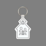 Key Ring & Punch Tag - School House Outline With Children