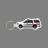 Key Ring & Full Color Punch Tag - Fire Emergency SUV