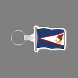 Key Ring & Full Color Punch Tag W/ Tab - Flag of American Samoa