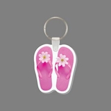 Custom 4cp Flip Flops Pink W/Flowers Key Tag