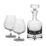 Custom Saga 25 oz. Crystal Decanter & Two Brandy Glasses
