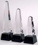 Custom 121-268EO2  - Executive Obelisk Award-Clear and Black Optic Crystal