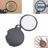 Custom 5x Folding Magnifying Glass with Rotatable Leather Pouch
