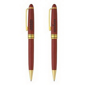 Custom The Milano Blanc Rosewood Ballpoint Pen, 5.375" L