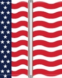 Blank 3'x8' 18 Oz. Vinyl Pole Banner Set - Horizontal American Flag
