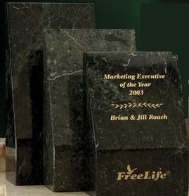 Custom Small Green Genuine Marble Achievement Award