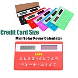 Custom Mini Size Solar Power Credit Card Calculator, 3 1/4
