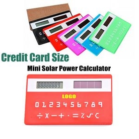 Custom Mini Size Solar Power Credit Card Calculator, 3 1/4" L x 2" W