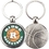 Custom Sport Metal Printed Silver Tone Key Tags with Basketball Impression, 1.375" W x 2.00" H, Price/piece