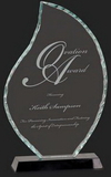Custom Ultra Modern Collection Flame Facet Glass Award L, 10 1/2