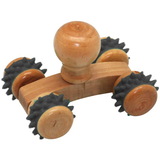 Custom Small Wooden Massager w/ Textured Wheels