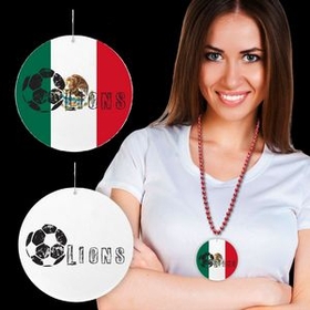 Custom Mexican Flag Plastic Medallions - 2 1/2"