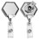Custom Chrome Jumbo Hexagon Retractable Badge Reel (Polydome), 1.7" W x 3.70" H x 0.4" D, Price/piece