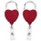 Custom JUMBO Heart Carabiner Badge Reel - DOME, 1.67" W x 4.55" H x 0.45" D, Price/piece