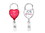 Custom JUMBO Heart Carabiner Badge Reel - LABEL, 1.67" W x 4.55" H x 0.45" D, Price/piece