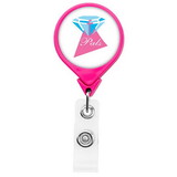 Custom Jumbo Hot Pink Round Retractable Badge Reel (Chroma Digital Direct Print), 1.5