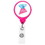 Custom Jumbo Hot Pink Round Retractable Badge Reel (Polydome), 1.5" W X 3.5" H X 0.4" D, Price/piece