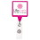 Custom Jumbo Hot Pink Square Retractable Badge Reel (Polydome), 1.5" W X 3.5" H X 0.4" D, Price/piece