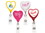 DeVara Custom Heart Retractable Badge Reel: (Pad Printing), 3 1/2" W X 1 1/4" H X .31" D, Price/piece