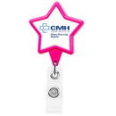 Custom Star Hot Pink Retractable Badge Reel (Chroma Digital Direct Print), 1.25
