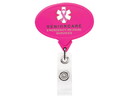 Custom Jumbo Hot Pink Oval Retractable Badge Reel (Chroma Digital Direct Print), 2.13