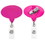 Custom Jumbo Hot Pink Oval Retractable Badge Reel (Polydome), 2.13" W X 3.25" H X 0.4" D, Price/piece