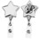 DeVara Custom Chrome Star Retractable Badge Reel: (Label Only), 3 1/2" W X 1 1/4" H X .31" D, Price/piece