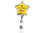 DeVara Custom Chrome Star Retractable Badge Reel: (Label Only), 3 1/2" W X 1 1/4" H X .31" D, Price/piece