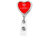 DeVara Custom Chrome Heart Retractable Badge Reel (Label Only), 1.25