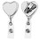DeVara Custom Chrome Heart Retractable Badge Reel (Label Only), 1.25" W X 3.5" H X 0.31" D, Price/piece