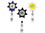 Custom 7 Point Star Retractable Badge Reel (Chroma Digital Direct Print), 1.8" W X 3.5" H X 0.45" D, Price/piece