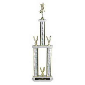 Custom Green Splash 3-Column Trophy w/Figure & Eagle Trims (28")