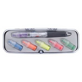 Custom Tri-Color Pen and Highlighter Set, 7 1/4" W x 2 1/2" H x 1" D