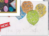 Custom Silver Embossed Balloons Greeting Card, 5.625