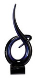 Custom Blue & Black Bedford Art Glass Award - 14 1/2