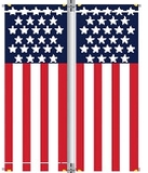Blank 3'x8' 18 Oz. Vinyl Pole Banner Set - Vertical American Flag