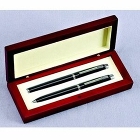 Custom Rectangular Rosewood Pen Set (SCREENED)