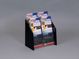Custom Tiered Literature Holder with Black Angled Sides - 4w, 9.25