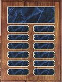 Custom Walnut Plaque with 12 Blue Plates (9