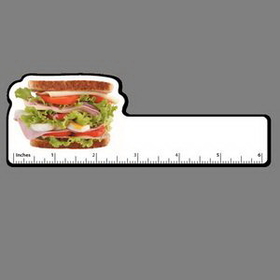 6" Ruler W/ Full Color Meat Sandwich