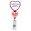 Double Up Heart Retractable Badge Reel (Polydome), Price/piece