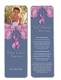 Custom Stock Full Color Digital Printed Bookmark - Breast Cancer Awareness