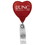 Custom Jumbo Anti-Microbial Heart Retractable Badge Reel (Polydome), 1.53" W X 3.5" H X 0.42" D, Price/piece
