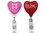Custom Jumbo Anti-Microbial Heart Retractable Badge Reel (Label Only), 1.53" W X 3.5" H X 0.42" D, Price/piece