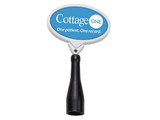 Custom Anti-Microbial Oval Retractable Pen Holder (Polydome), 2.13