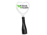 Custom Anti-Microbial Heart Retractable Pen Holder (Label), 1.54
