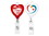 Custom Jumbo Heart Badge Reel w/Lanyard Attachment(Polydome), 1.54" W x 3.68" H x 0.92" D, Price/piece
