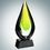 Custom Art Glass Goldfinch Award with Black Base (L), 13 1/2" H x 6" W x 3" D, Price/piece